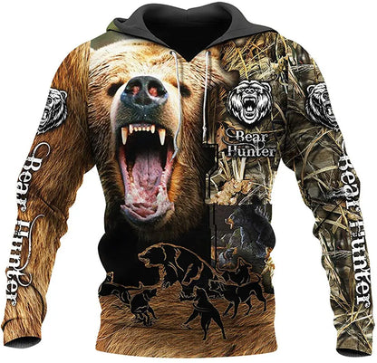 Fashion Autumn Lion, Wolf Hoodies White Tiger Skin 3D All Over Printed Men's Sweatshirt Unisex Pullover Casual Jacket