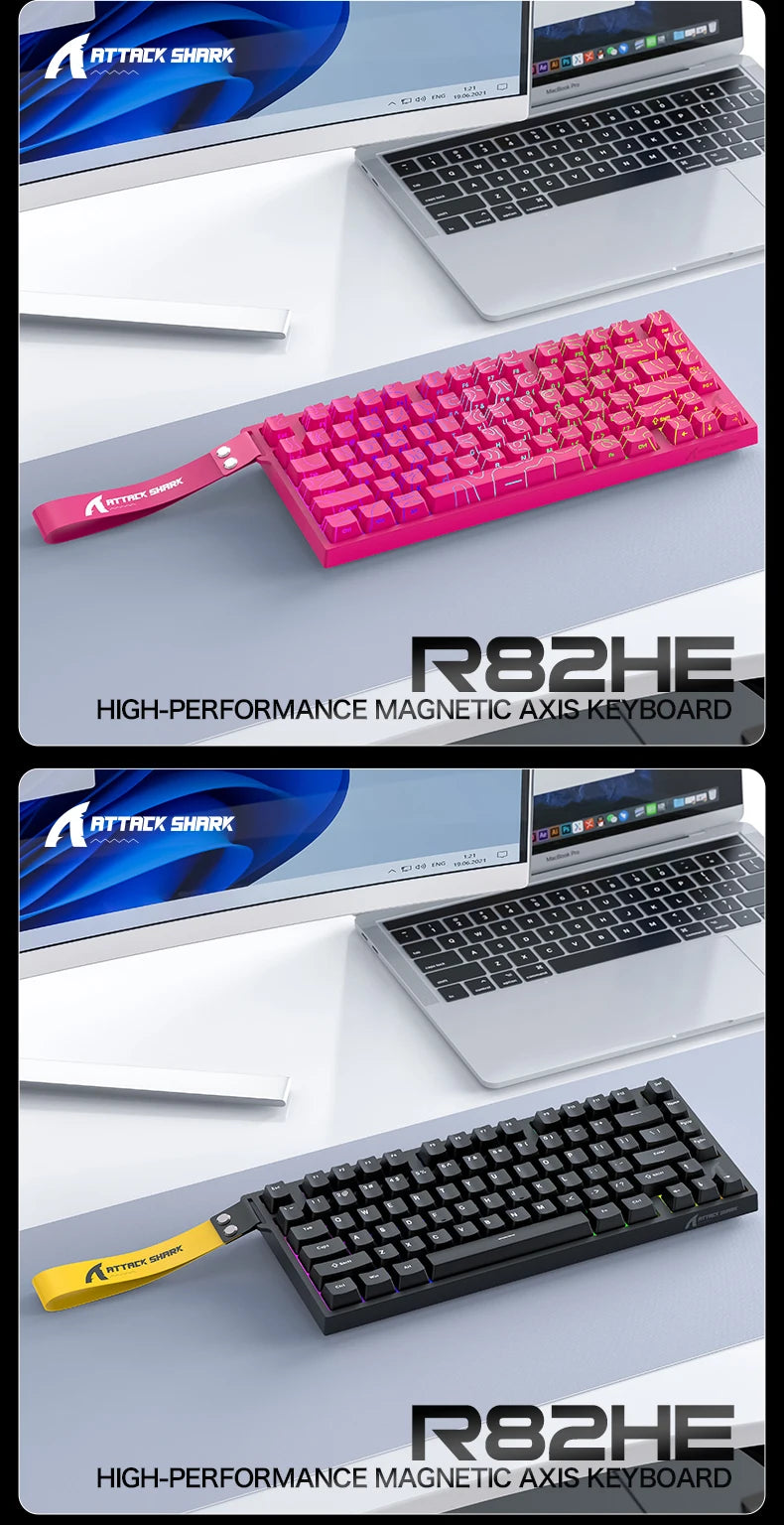 Attack Shark R82HE Wired RGB Magnetic Switch Keyboard, 256K Scan Sampling Rate, Accuracy 8K Return Rate