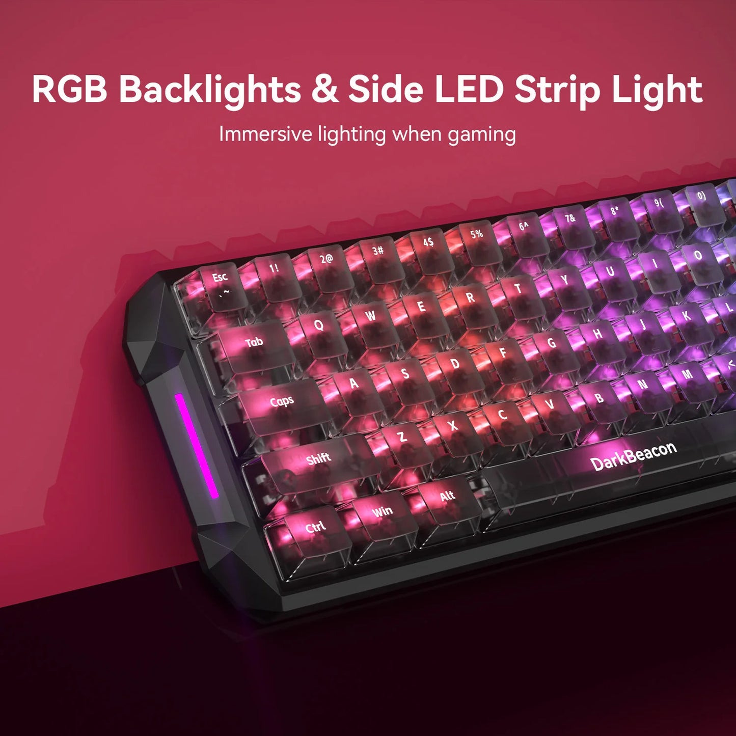 DarkBeacon Flux 68 HE Magnetic Switch Hot Swappable Mechanical Gaming Keyboard, USB-C Wired RGB 65% Layout