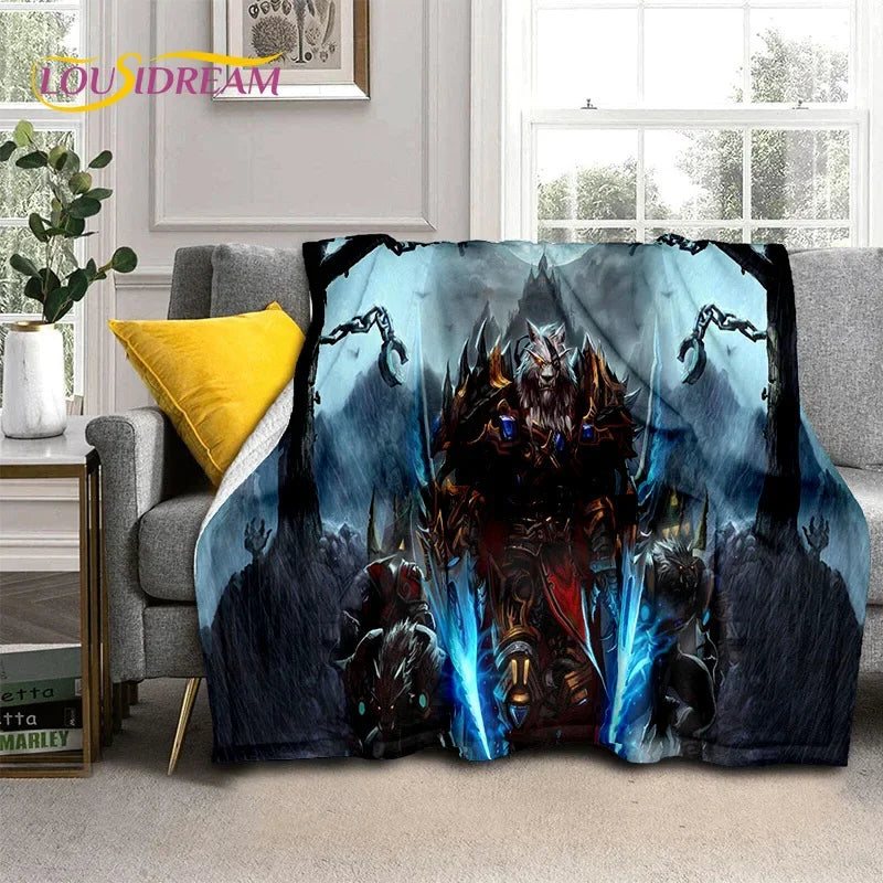 WOW, World of Warcraft Demon Hunter, Lich King, pătură din flanel pentru pat, dormitor, canapea, picnic, pătură pentru exterior și timp liber