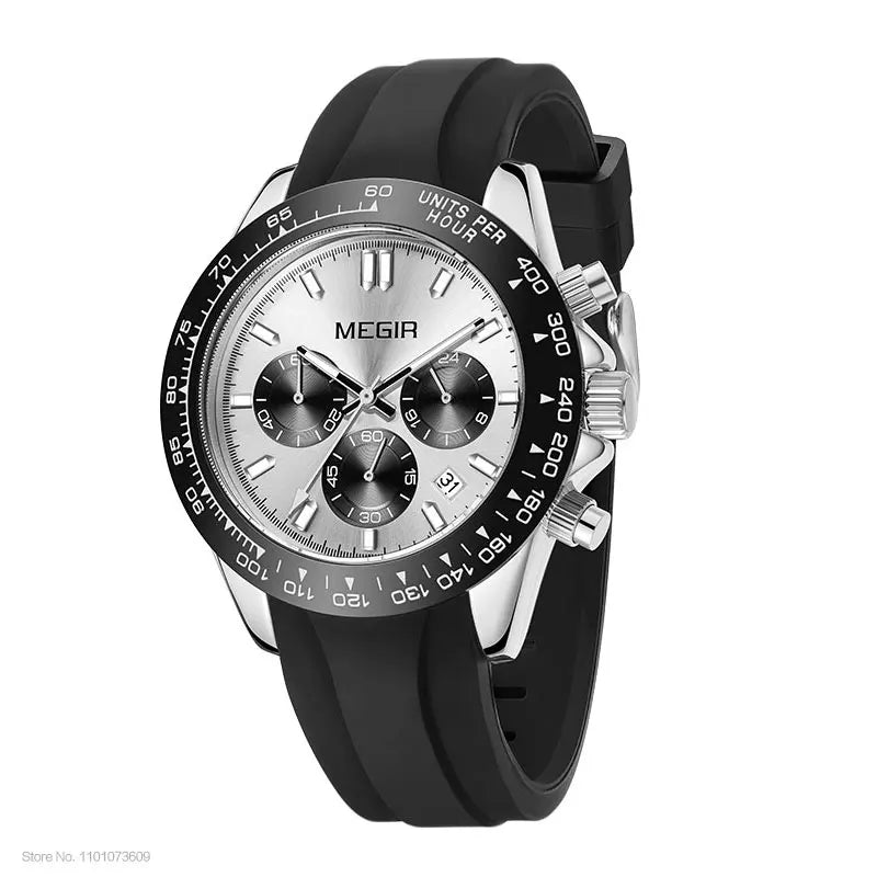 Orologio da uomo MEGIR, marchio di lusso, orologio sportivo al quarzo, bracciale in acciaio inossidabile, impermeabile, cronografo, orologio da polso