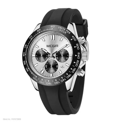 Orologio da uomo MEGIR, marchio di lusso, orologio sportivo al quarzo, bracciale in acciaio inossidabile, impermeabile, cronografo, orologio da polso