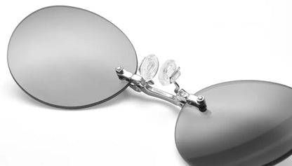 Runde randlose Sonnenbrille für Herren Matrix Morpheus Herren-Klassiker mit Nasenklammer Mini-Brille ohne Rahmen Marken-Designbrille UV400