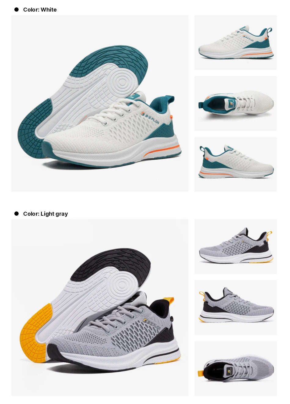 Baasploa Lightweight Running Shoes For Men Comfort Men's Designer Mesh Casual Sneakers Lace-Up Male Outdoor Sports Tennis Shoes