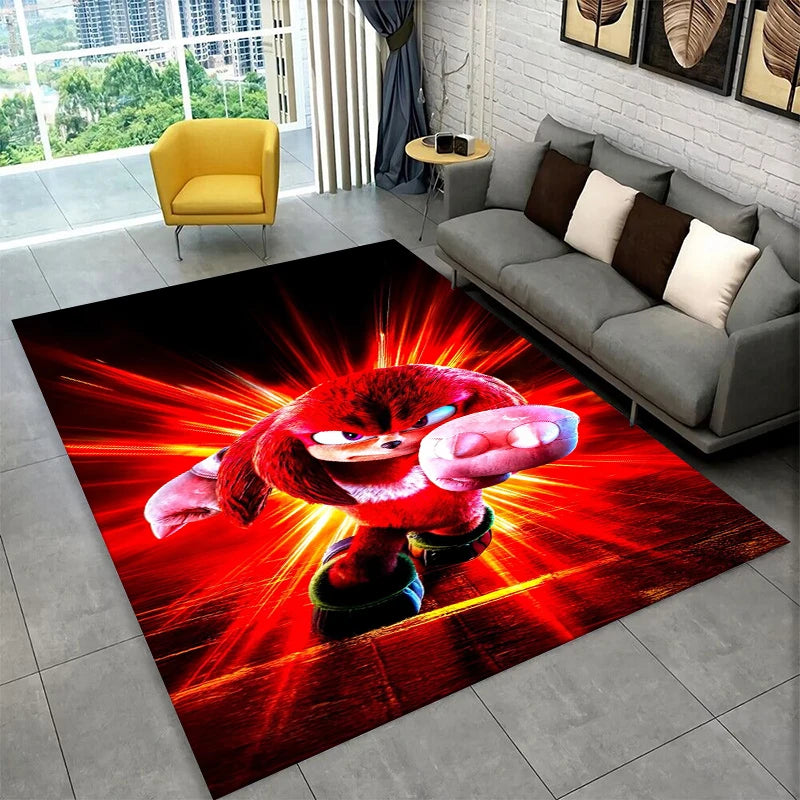 Classic Game S-Sonic Cartoon Non-Slip Area Rug for Living Room,Bedroom,Playroom,Soft Carpet Floor Mat Home Decor Rug Kids Room