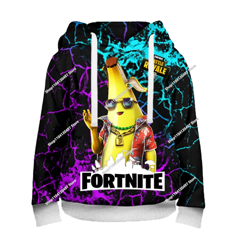 Sudadera con capucha Fortnite Anime para niños, streetwear hip-hop para hombre, ropa deportiva casual de corte holgado, moda outdoor