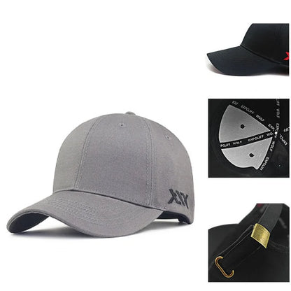 Baseball kapa Big Head Plus Size iz 100 % bombaža, primerna za moške in ženske, nastavljiva kapa »Dad Hat«, velikost 58–60 cm, 61–65 cm