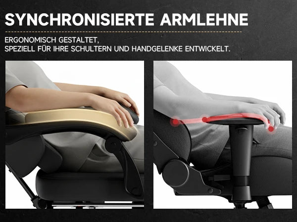 Silla gaming ergonómica PINGGO con reposapiés, masaje y cuero PVC, silla de oficina para PC gaming, capacidad de carga 150kg