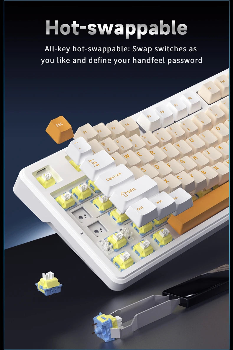 Ajazz AK870 V2 Gaming Mechanical Keyboard is a Hot-Swappable RGB Wired Gaming Keyboard Suitable for Various Scenarios on Laptops