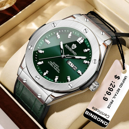 Montre en cuir pour homme, style décontracté et professionnel, montre de luxe pour homme, montres automatiques, montres-bracelets à quartz tendance pour homme, Relojes De Hombre
