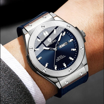 Montre en cuir pour homme, style décontracté et professionnel, montre de luxe pour homme, montres automatiques, montres-bracelets à quartz tendance pour homme, Relojes De Hombre