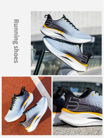 Baasploa Herren-Joggingsportschuhe mit Carbonplatte, professioneller Dämpfung, atmungsaktive rutschfeste Outdoor-Laufsneaker