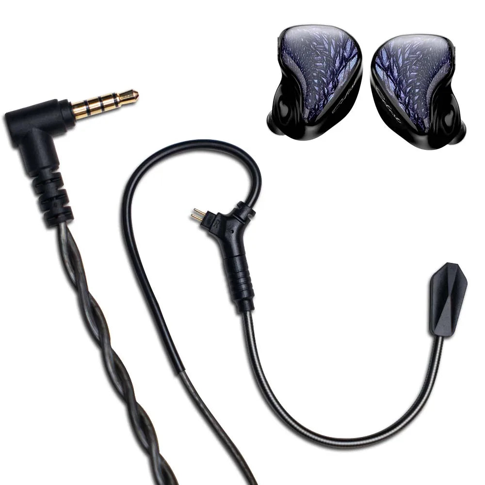 Celest Wyvern Black In Ear Earphone Monitor With Microphone Hifi Music Headphone IEMs Wired Gaming Earbuds For Gifts