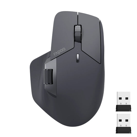 Rapoo MT760L/MT760M többmódú, újratölthető vezeték nélküli egér, ergonomikus, 4000 DPI, akár 4 eszköz támogatása, Bluetooth egér