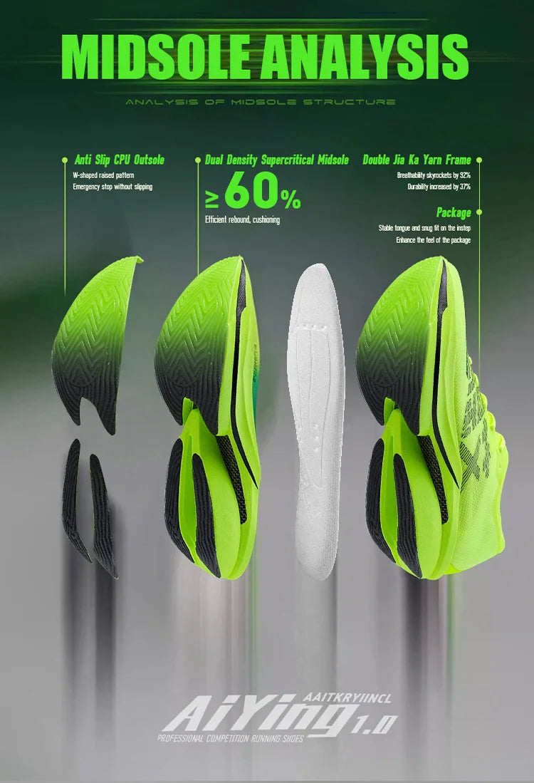 IRUNSVAN Zapatillas deportivas con placa de carbono para maratón, zapatillas profesionales de running, amortiguadoras, transpirables, para jogging, unisex 095