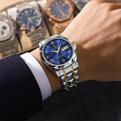 Orologio da uomo POEDAGAR Business Luxury, impermeabile, in acciaio inossidabile, luminescente, con data e giorno della settimana, stile sportivo, al quarzo.