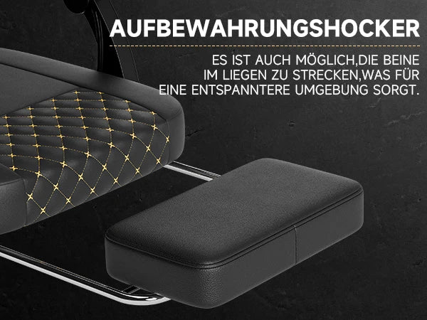Silla gaming ergonómica PINGGO con reposapiés, masaje y cuero PVC, silla de oficina para PC gaming, capacidad de carga 150kg