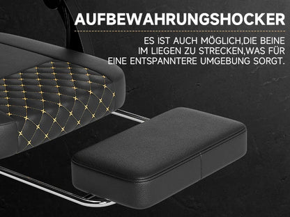 Silla gaming ergonómica PINGGO con reposapiés, masaje y cuero PVC, silla de oficina para PC gaming, capacidad de carga 150kg