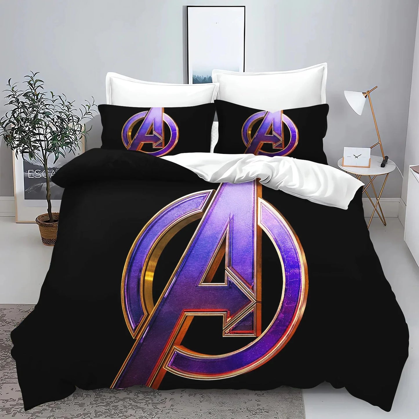 The Avengers helden-dekbedovertrek met kussensloop, beddengoedset voor volwassenen, jongens en meisjes, slaapkamerdecoratie voor kinderen, eenpersoons, tweepersoons, groot formaat