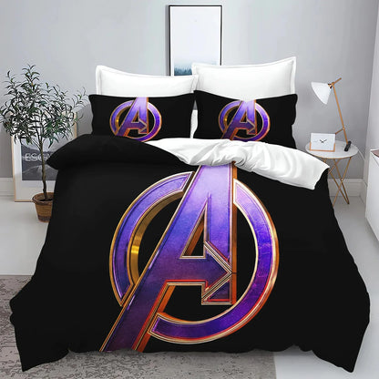 The Avengers helden-dekbedovertrek met kussensloop, beddengoedset voor volwassenen, jongens en meisjes, slaapkamerdecoratie voor kinderen, eenpersoons, tweepersoons, groot formaat