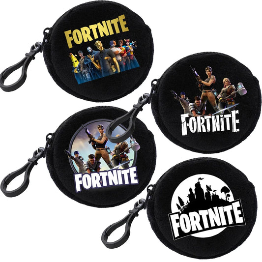 Fortnite Boys Girls Round Coin Purse Cute Fashion Cartoon Printing Large Capacity Cosmetic Bag Portable Handbag Birthday Gifts