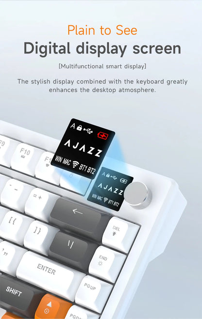 AJAZZ AF82 Office Low Profile Keyboard RGB Wired/Wireless Gaming Keyboard 75% Layout 82 keys 4000mAh Battery for Win/Mac