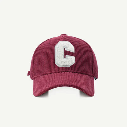 New Corduroy Baseball Cap Ladirs Fashion C Letter Snapback Hat Adjustable Casual Hip Hop Cap Men Outdoor fishing jogging
