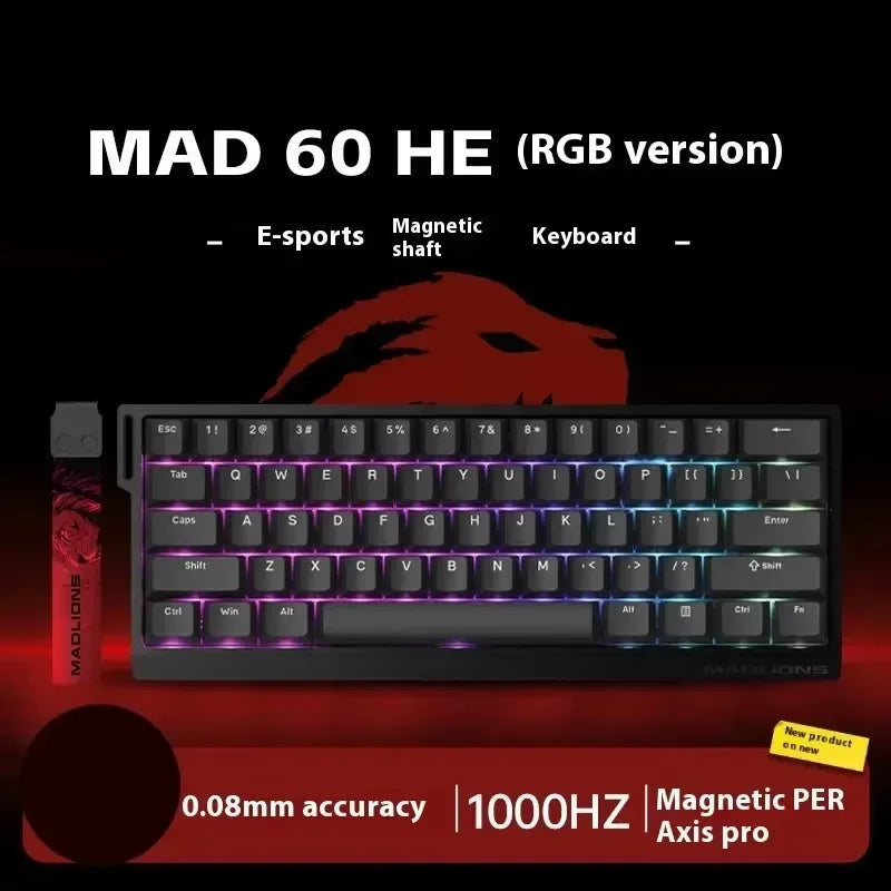 FGG Madlions Mad60 Mad68 He Mechanical Keyboard Magnetic Switch 8k Wired Rgb Hot Swap Custom Keyboard Esport Game Gift Accessory