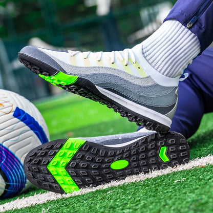 Chaussures de Football de sport pour hommes Fg/Ag, ongles longs, prairie artificielle pour adultes, chaussures spécifiques à l'entraînement durables, chaussures hautes antidérapantes