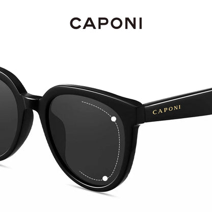 Óculos de sol de design da marca CAPONI para mulher, estilo retro, para raparigas, estilo coreano, polarizados, com proteção UV, modelo BH31031