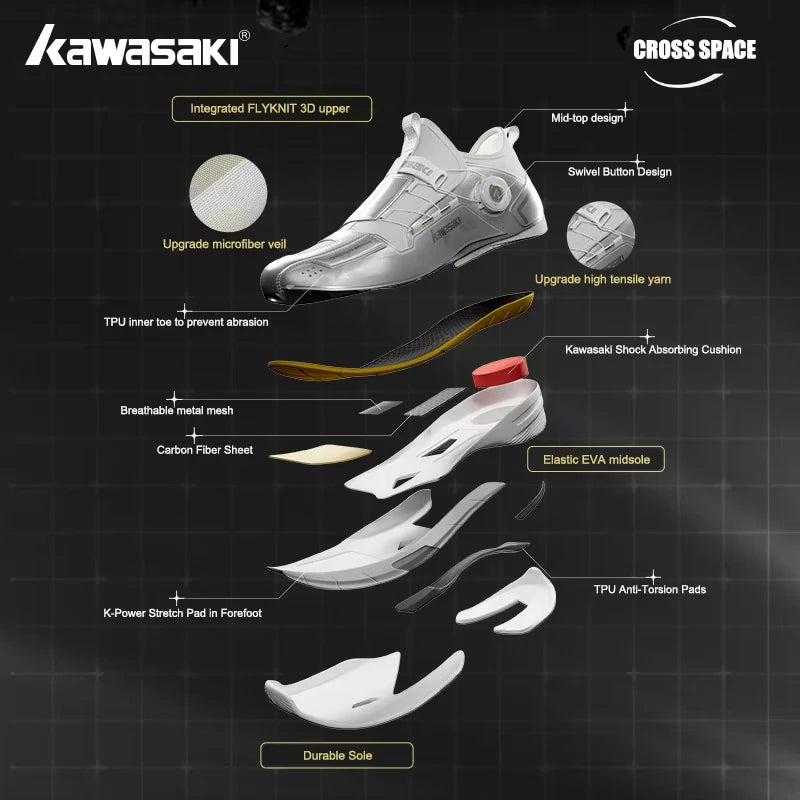 Kawasaki King Series 2.0 profesionalne badminton cipele za muškarce i žene, sportske protiv uvrtanja, originalne muške tenisice za tenis A3311