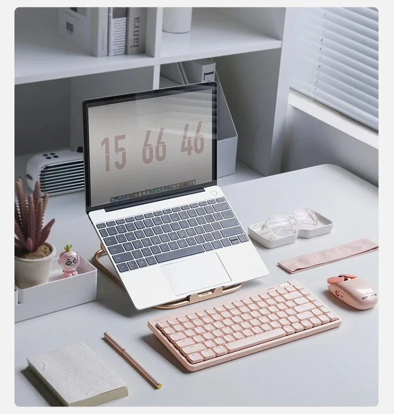 Lofree Flow Lite Wireless Mechanical Keyboard&PU Bag Lighter&Silenter POM Switch 2.4G Bluetooth&Wired Office Typing Gasket 84key