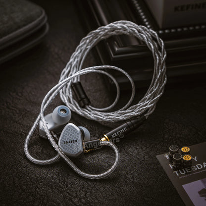 Angelears Kefine Klean SV 10mm DLC Diaphragm Dynamic Driver IEMs Hi-Fi In-ear Earphone with Nozzles and SPC Cable