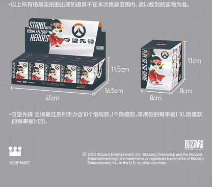 Aito POP MART Overwatch Play Of The Game -sarjan blind box PVC-keräilyfiguuri, työpöytäkoriste, tyttöjen lelumalli faneille