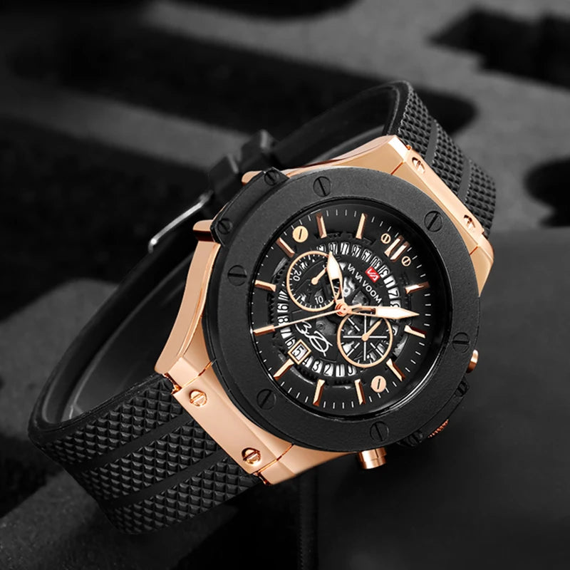Montre pour homme de luxe, sportive, bracelet en silicone, mouvement japonais, calendrier, quartz, étanche – Relogio Masculino