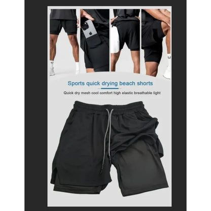 Dragon Ball Anime Peripheral Majin Buu GOKU Printed Sports Double-layer Shorts American 2025 Summer Men's Loose Breathable Pants