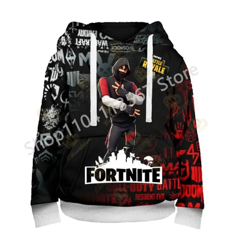 Llama Battle Royale F-Fortnited hættetrøjer med 3D-print til mænd, kvinder og børn, sweatshirts til drenge og piger, streetwear-pullover, grønne overdele