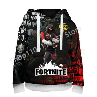Llama Battle Royale F-Fortnited hættetrøjer med 3D-print til mænd, kvinder og børn, sweatshirts til drenge og piger, streetwear-pullover, grønne overdele
