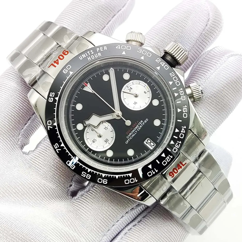 Men's VK64 Sapphire Quartz Stainless Steel Chronograph Casual Sport Waterproof Men's Automatic Watch
