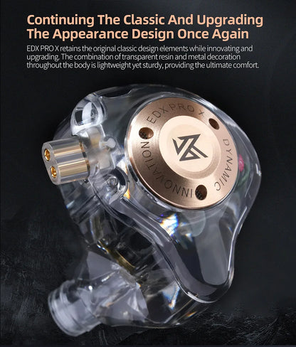 KZ EDX PRO X Wired Earphones HIFI Stereo Bass Earbud Gaming Sport Music Noise Cancelling Headset Detachable Cable