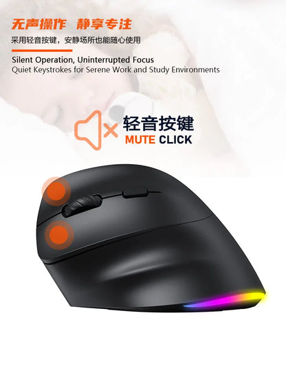 Left Hand Wireless Mouse Bluetooth Mouse Gamer Ergonomic 2400DPI Silent Mouse For MacBook Tablet Laptops Computer PC 2.4G Mice