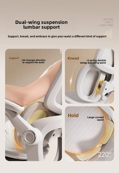 Stable Durable Ergonomic chair Floating wing waist support Computer chair Office chair Back chair Household e-sports chair