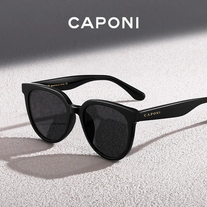 Óculos de sol de design da marca CAPONI para mulher, estilo retro, para raparigas, estilo coreano, polarizados, com proteção UV, modelo BH31031