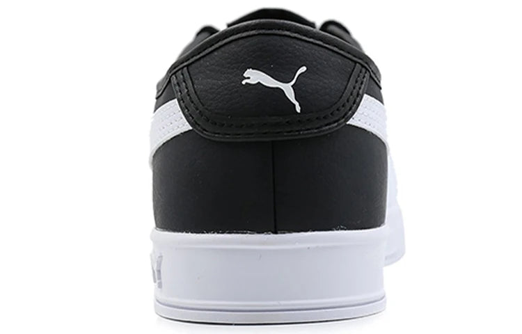 Puma Smash V2 Vulc SL, baskets de skate basses, légères et respirantes, style rétro, noir et blanc, 367308-01.