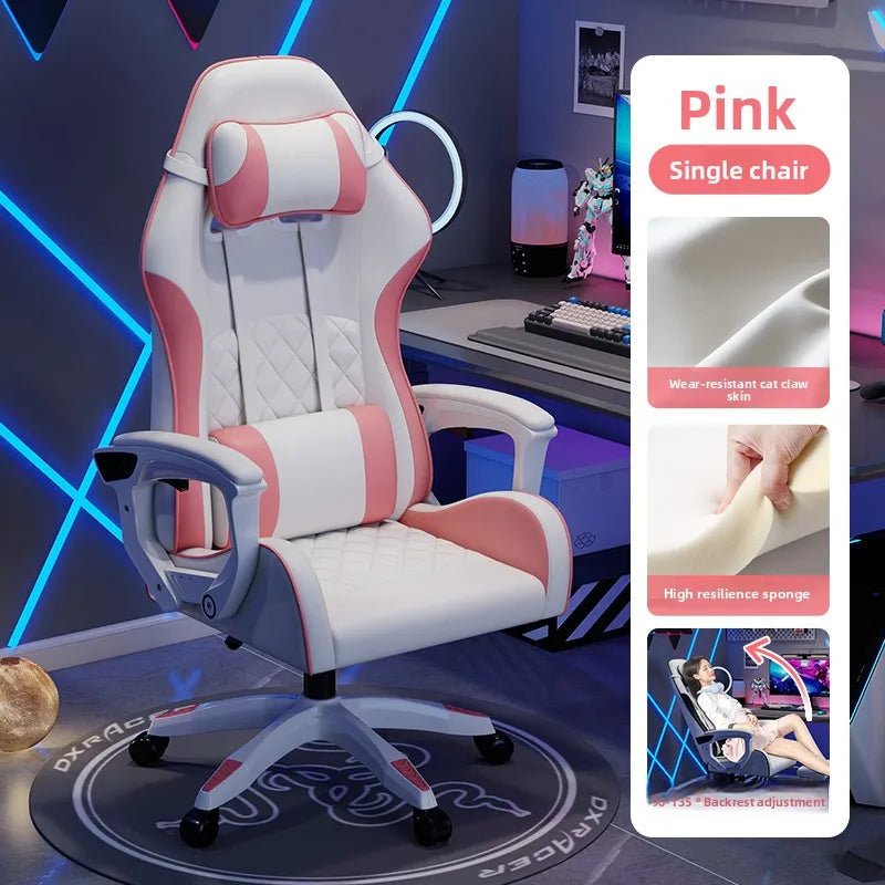 Male e-sports chair is comfortable for prolonged sitting, computer chair can be reclined for leisure, backrest
