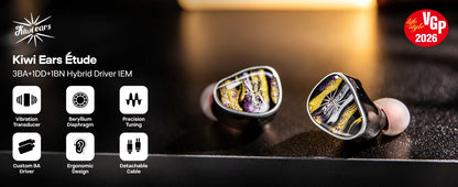 Linsoul Kiwi Ears Étude Beryllium DD + 3BA + Vibration Transducer HIFI IEM Earphone with Precision Tuning Wired Earbuds