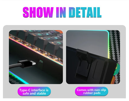 MUCAI MKA610Z Mechanical Color Esports Gaming Keyboard Ergonomic 61 Key Compact Response Fast RGB Light Effect Hot Plug