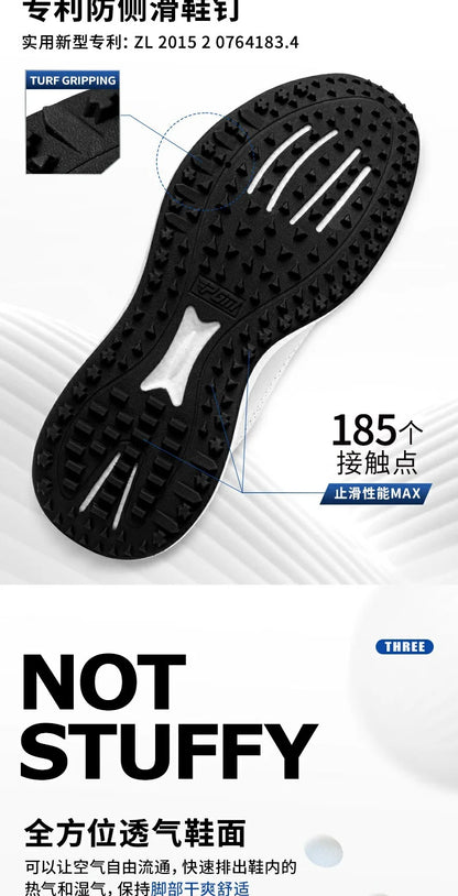 PGM Golf Men's Sports Sneakers Super Soft Popcorn Midsole Knob Lace Anti Slip Breathable Golf Shoes