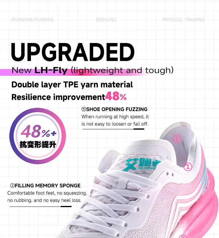 IRUNSVAN Marathon Racing Carbon Plate Men's Running Shoes Ultra Light Shock Absorption Training Women's Sports Shoes