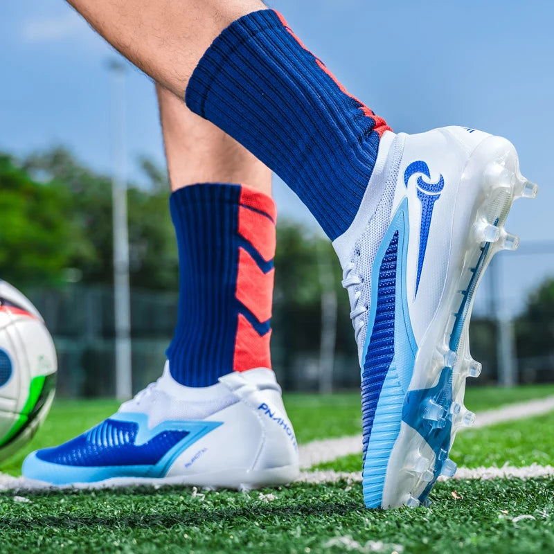 Nouvelles chaussures de football pour hommes, ultralégères, pour l'entraînement en extérieur, livraison directe, chaussures de foot à crampons longs FG antidérapantes